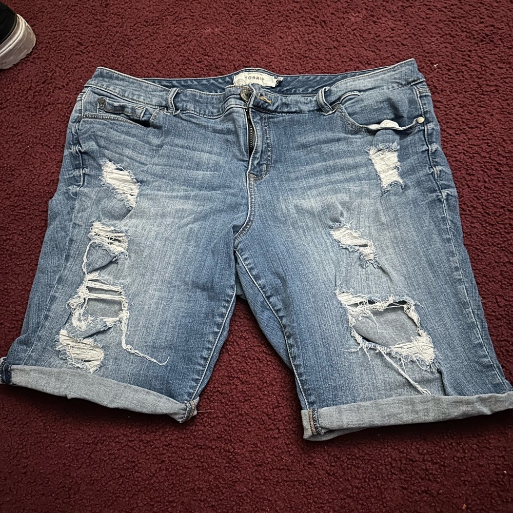 Distressed Denim Shorts